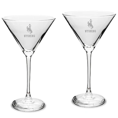 Wyoming Cowboys Two-Piece Traditional 10oz. Martini Glass Set