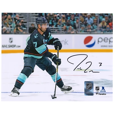 Jordan Eberle Seattle Kraken Autographed 8" x 10" Navy Skating Photograph