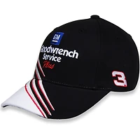 Men's Checkered Flag Black/White Dale Earnhardt Goodwrench Reverse Swoosh Adjustable Hat