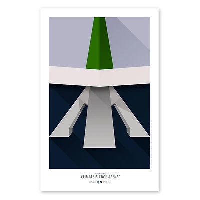 Seattle Kraken 11'' x 17'' Minimalist Climate Pledge Arena Poster