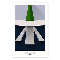 Seattle Kraken 11'' x 17'' Minimalist Climate Pledge Arena Poster