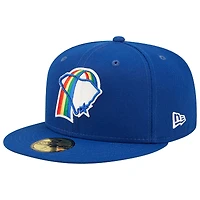 Men's New Era Blue Charleston RiverDogs Rainbows Theme Night 59FIFTY Fitted Hat