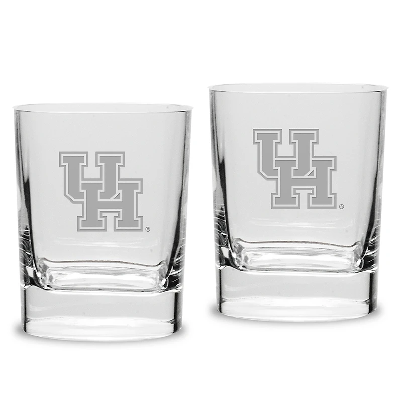 Houston Cougars 2-Piece 11.75oz. Square Double Old Fashioned Glass Set