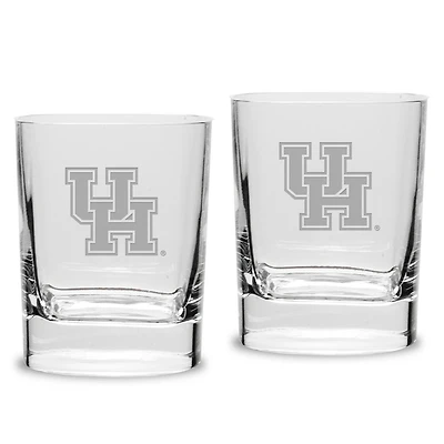Houston Cougars 2-Piece 11.75oz. Square Double Old Fashioned Glass Set