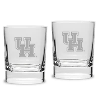 Houston Cougars 2-Piece 11.75oz. Square Double Old Fashioned Glass Set
