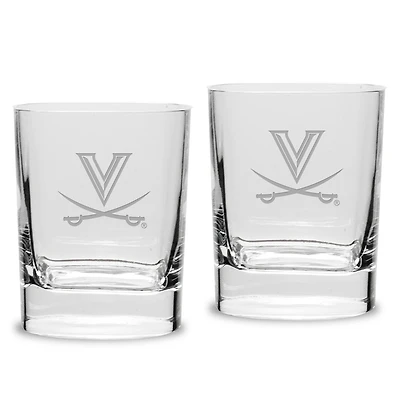 Virginia Cavaliers 2-Piece 11.75oz. Square Double Old Fashioned Glass Set