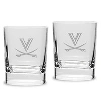 Virginia Cavaliers 2-Piece 11.75oz. Square Double Old Fashioned Glass Set