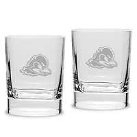Delaware Fightin' Blue Hens 2-Piece 11.75oz. Square Double Old Fashioned Glass Set