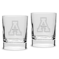 Appalachian State Mountaineers 2-Piece 11.75oz. Square Double Old Fashioned Glass Set