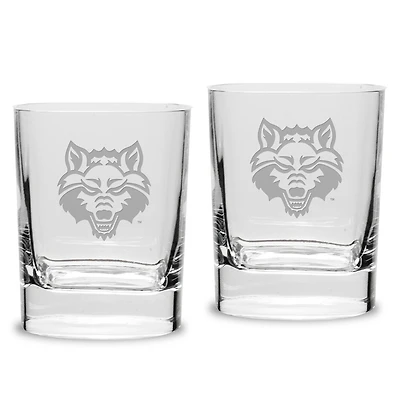 Arkansas State Red Wolves 2-Piece 11.75oz. Square Double Old Fashioned Glass Set