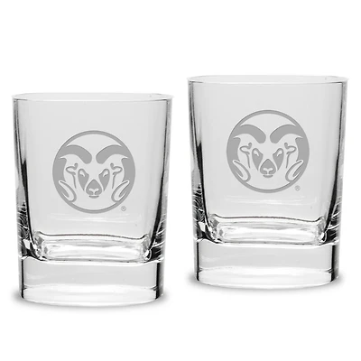 Colorado State Rams 2-Piece 11.75oz. Square Double Old Fashioned Glass Set