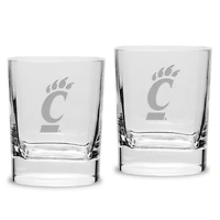 Cincinnati Bearcats 2-Piece 11.75oz. Square Double Old Fashioned Glass Set