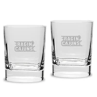 Louisiana Ragin' Cajuns 2-Piece 11.75oz. Square Double Old Fashioned Glass Set
