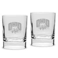 Ohio Bobcats 2-Piece 11.75oz. Square Double Old Fashioned Glass Set