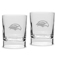 Southern Miss Golden Eagles 2-Piece 11.75oz. Square Double Old Fashioned Glass Set
