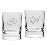 Western Kentucky Hilltoppers 2-Piece 11.75oz. Square Double Old Fashioned Glass Set