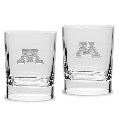 Minnesota Golden Gophers 2-Piece 11.75oz. Square Double Old Fashioned Glass Set