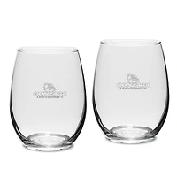 Gonzaga Bulldogs 2-Piece 15oz. Stemless Wine Glass Set
