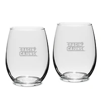 Louisiana Ragin' Cajuns 2-Piece 15oz. Stemless Wine Glass Set