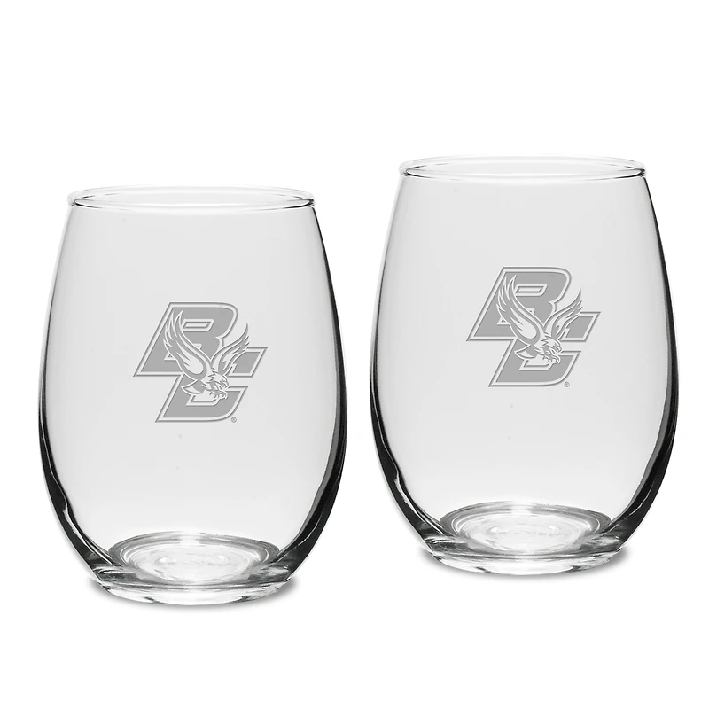 Boston College Eagles 2-Piece 15oz. Stemless Wine Glass Set