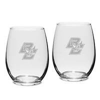 Boston College Eagles 2-Piece 15oz. Stemless Wine Glass Set