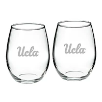 UCLA Bruins 2-Piece 21oz. Stemless Wine Glass Set