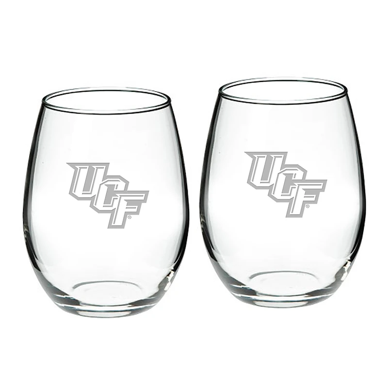 UCF Knights 2-Piece 21oz. Stemless Wine Glass Set