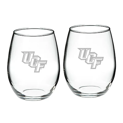 UCF Knights 2-Piece 21oz. Stemless Wine Glass Set