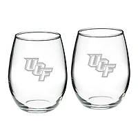 UCF Knights 2-Piece 21oz. Stemless Wine Glass Set
