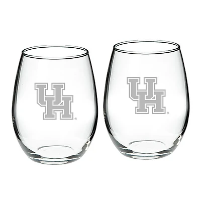 Houston Cougars 2-Piece 21oz. Stemless Wine Glass Set