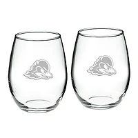 Delaware Fightin' Blue Hens 2-Piece 21oz. Stemless Wine Glass Set