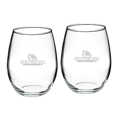 Gonzaga Bulldogs 2-Piece 21oz. Stemless Wine Glass Set