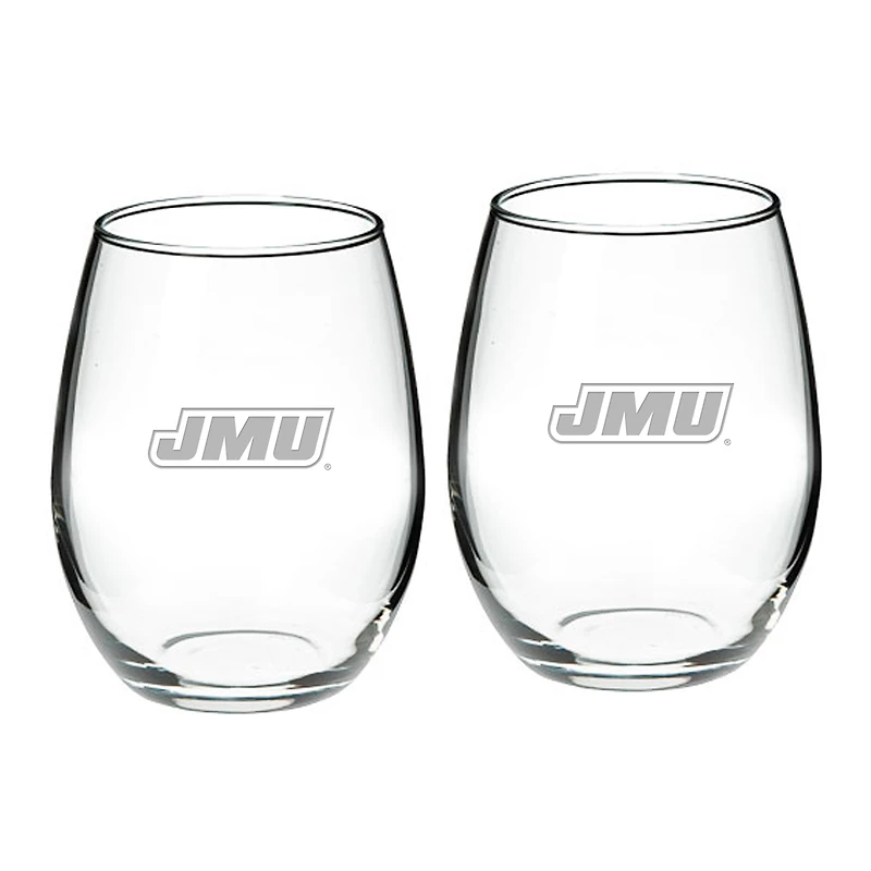 James Madison Dukes 2-Piece 21oz. Stemless Wine Glass Set