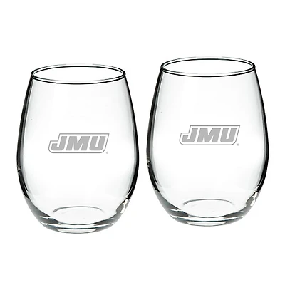 James Madison Dukes 2-Piece 21oz. Stemless Wine Glass Set