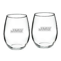 James Madison Dukes 2-Piece 21oz. Stemless Wine Glass Set
