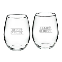Louisiana Ragin' Cajuns 2-Piece 21oz. Stemless Wine Glass Set