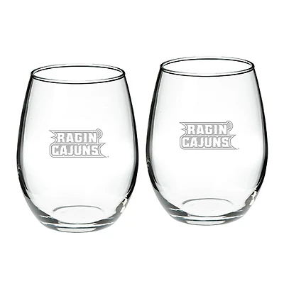 Louisiana Ragin' Cajuns 2-Piece 21oz. Stemless Wine Glass Set