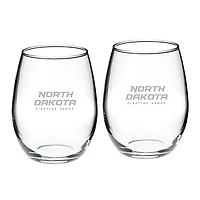 North Dakota 2-Piece 21oz. Stemless Wine Glass Set