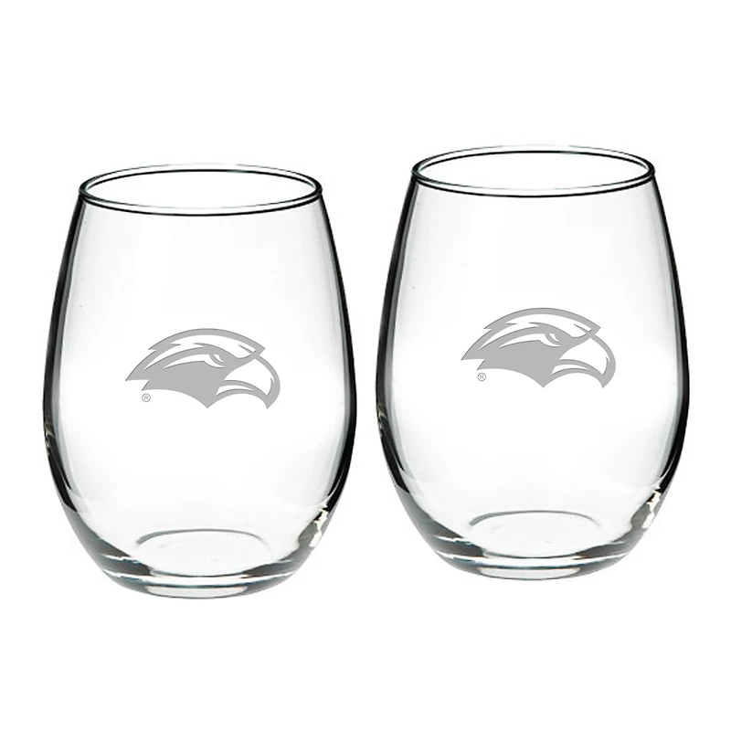Southern Miss Golden Eagles 2-Piece 21oz. Stemless Wine Glass Set