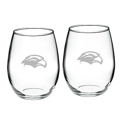 Southern Miss Golden Eagles 2-Piece 21oz. Stemless Wine Glass Set