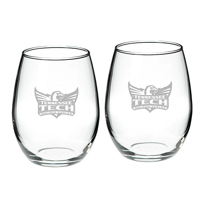 Tennessee Tech Golden Eagles 2-Piece 21oz. Stemless Wine Glass Set