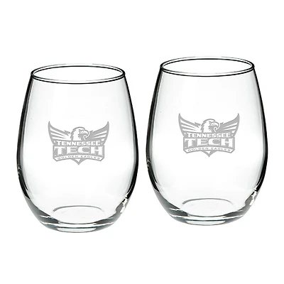 Tennessee Tech Golden Eagles 2-Piece 21oz. Stemless Wine Glass Set
