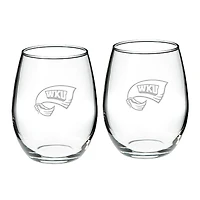Western Kentucky Hilltoppers 2-Piece 21oz. Stemless Wine Glass Set