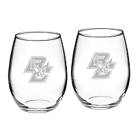 Boston College Eagles 2-Piece 21oz. Stemless Wine Glass Set