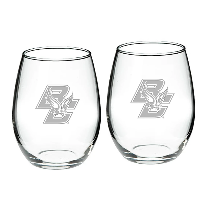 Boston College Eagles 2-Piece 21oz. Stemless Wine Glass Set