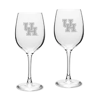 Houston Cougars 2-Piece 16oz. Traditional White Wine Glass Set