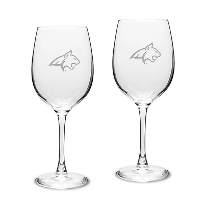 Montana State Bobcats 2-Piece 16oz. Traditional White Wine Glass Set
