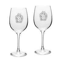 South Dakota Coyotes 2-Piece 16oz. Traditional White Wine Glass Set