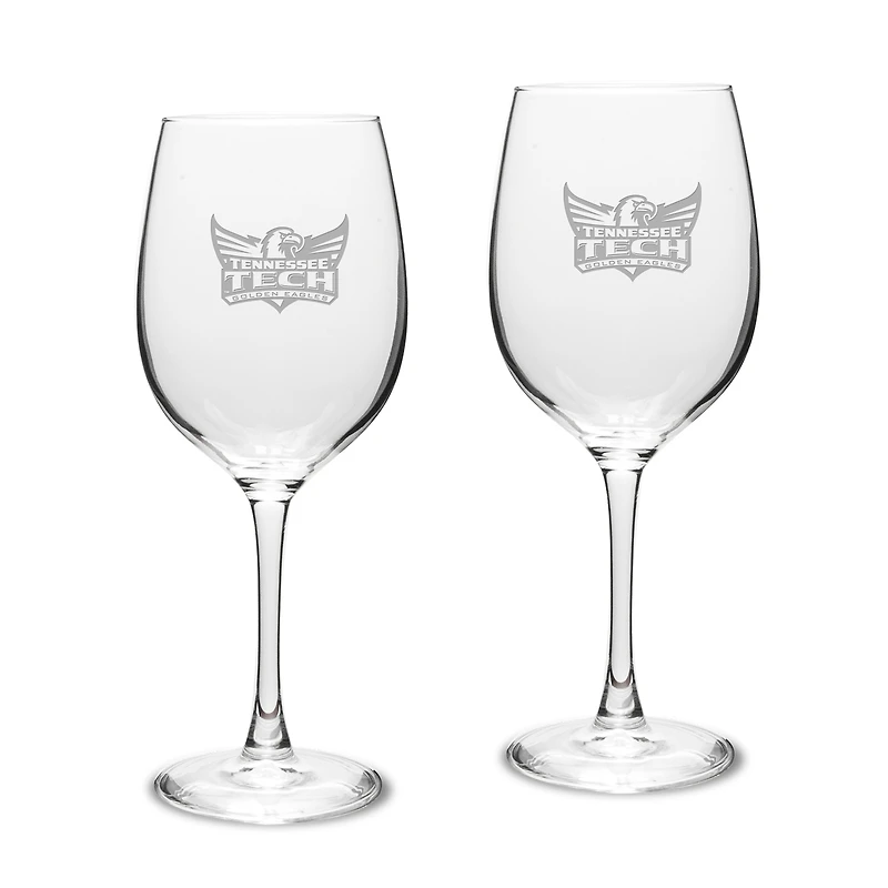 Tennessee Tech Golden Eagles 2-Piece 16oz. Traditional White Wine Glass Set