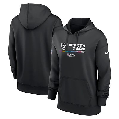 Women's Nike Black Las Vegas Raiders NFL Crucial Catch Therma Performance Pullover Hoodie